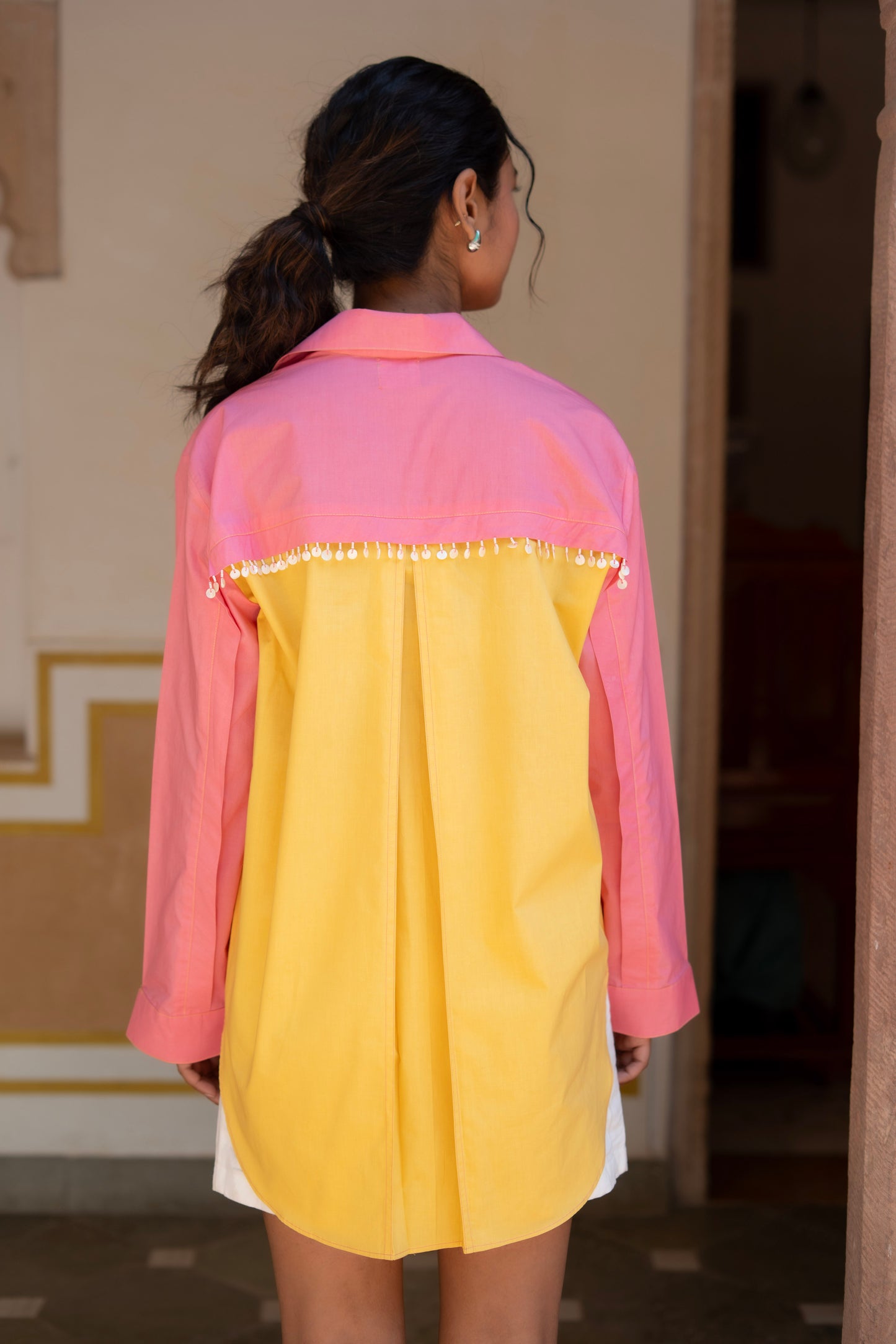 Vienna Shirt Yellow Pink