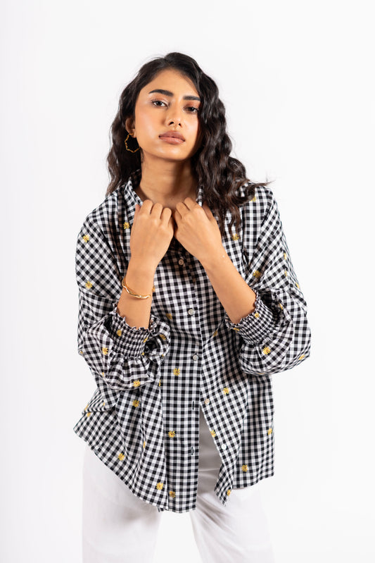 Lily Shirt Embroidered Checks