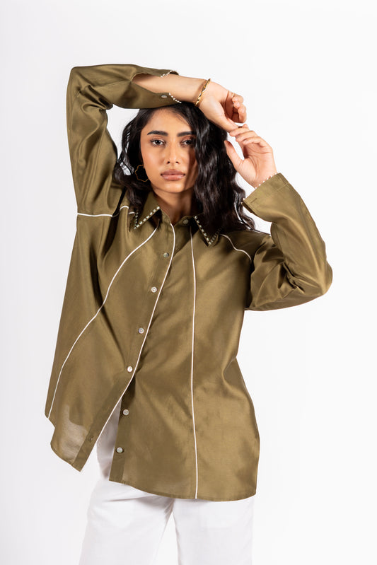 Harper Shirt Khakhi Green