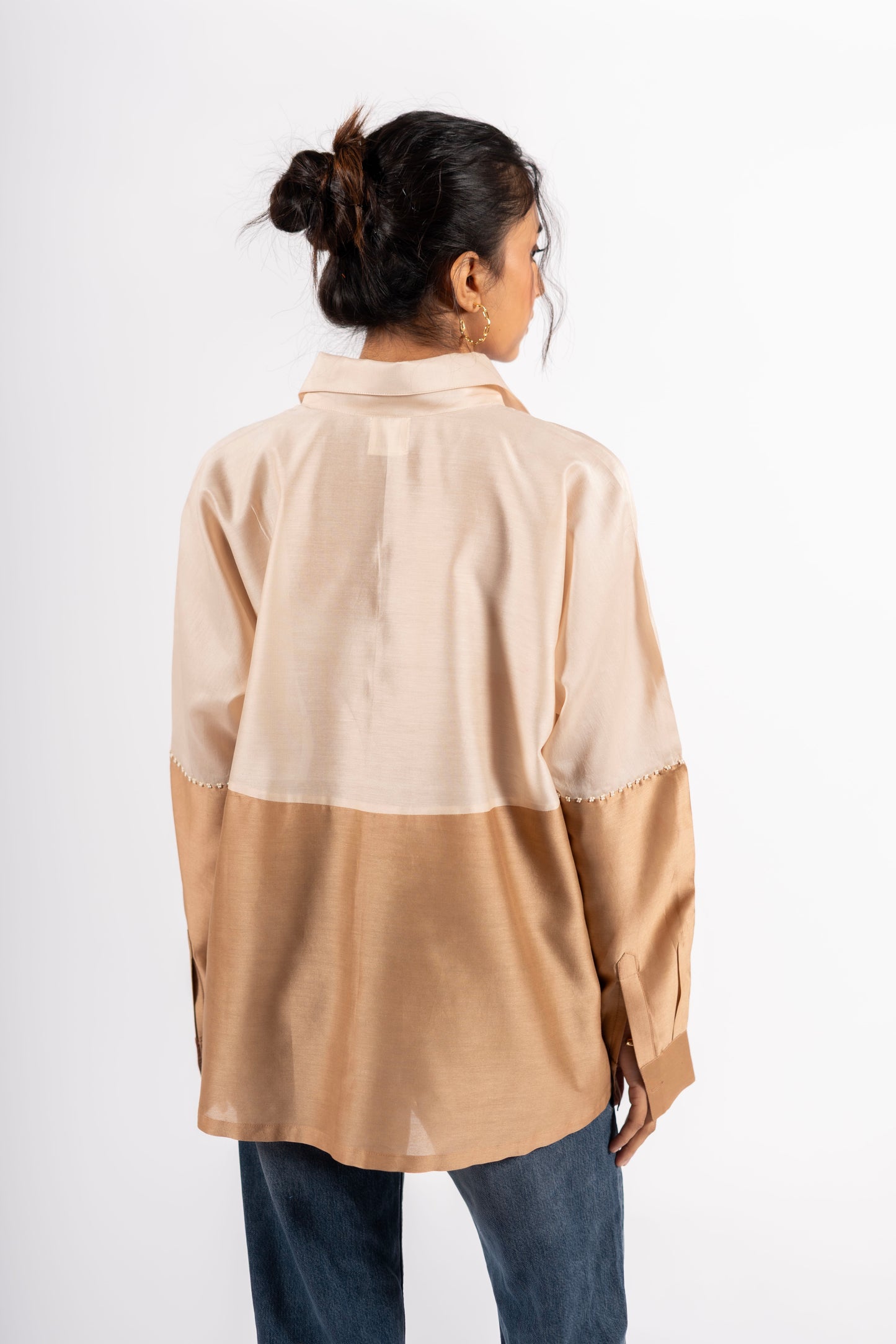 Beanie Shirt Two-Tone Taupe/Ecru