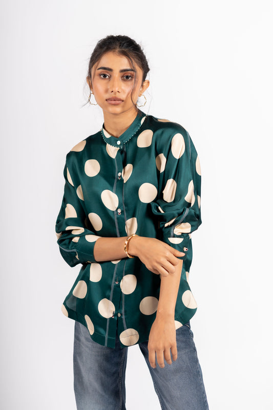 Vision Shirt Polka Green