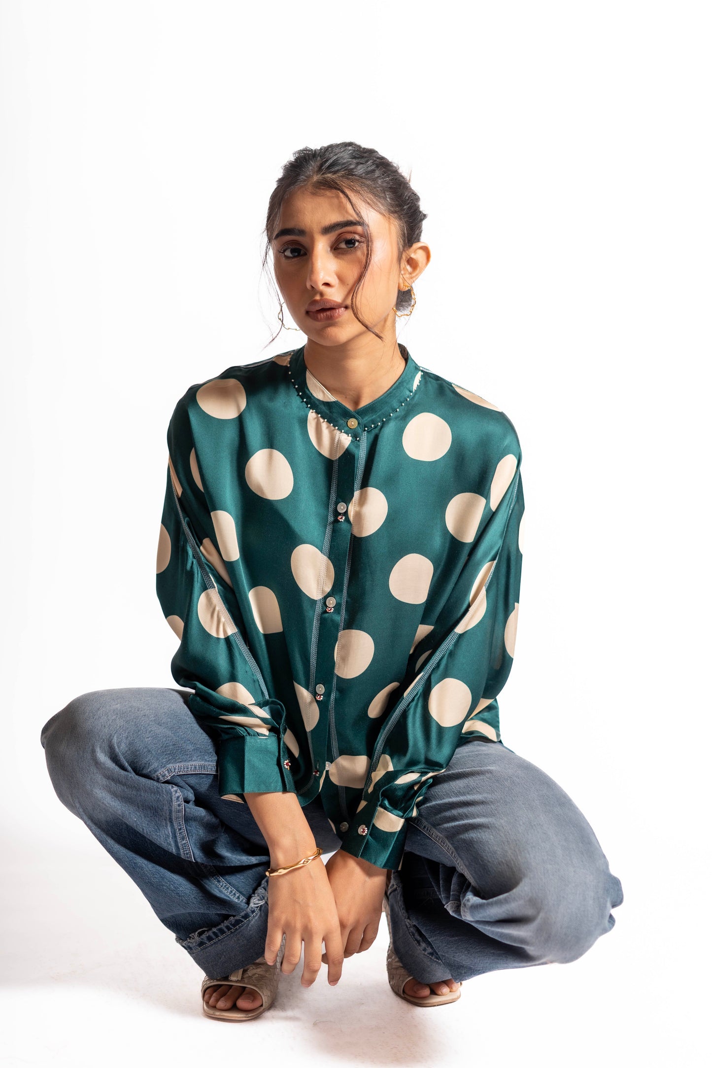 Vision Shirt Polka Green