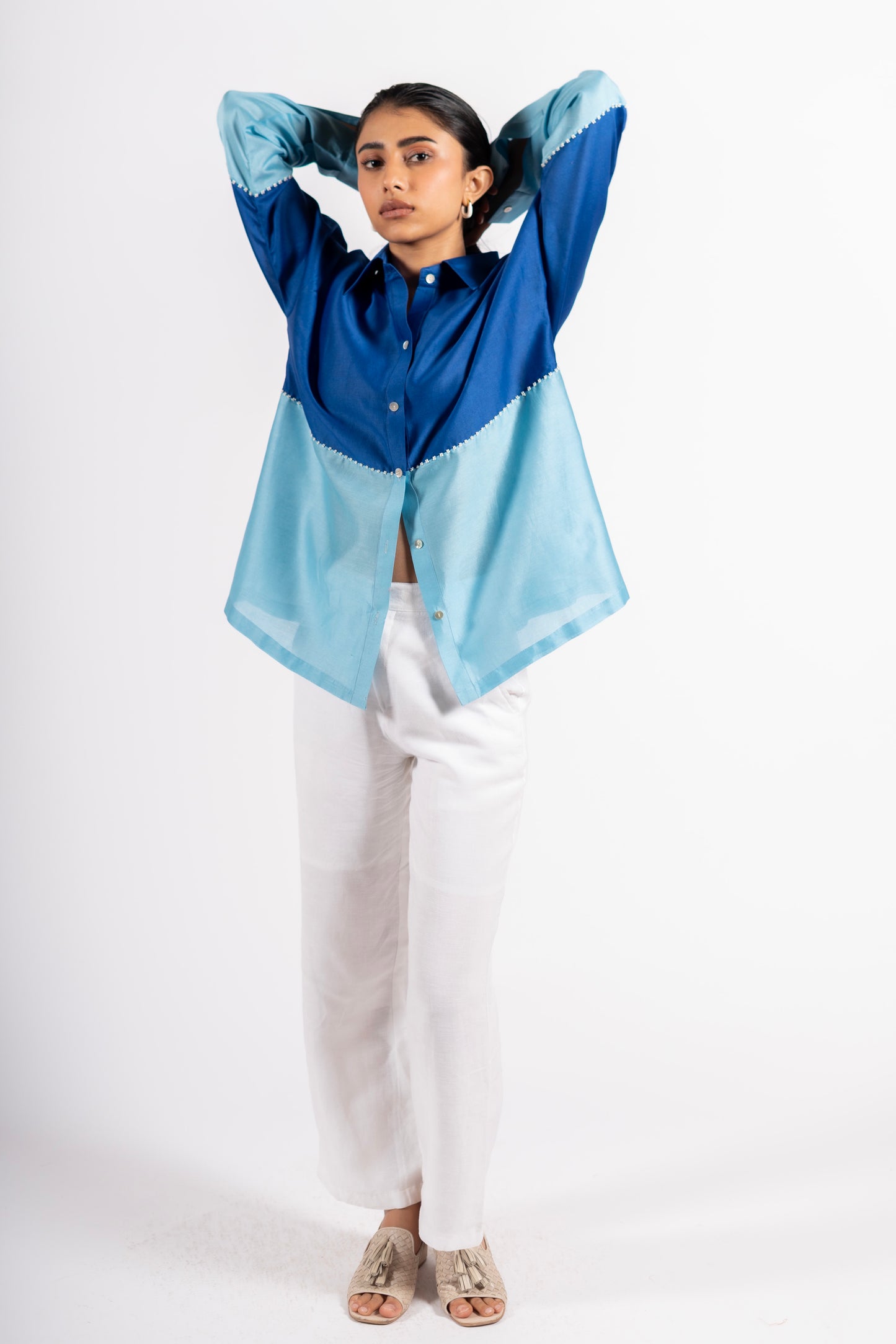 Beanie Shirt Two-Tone Blue