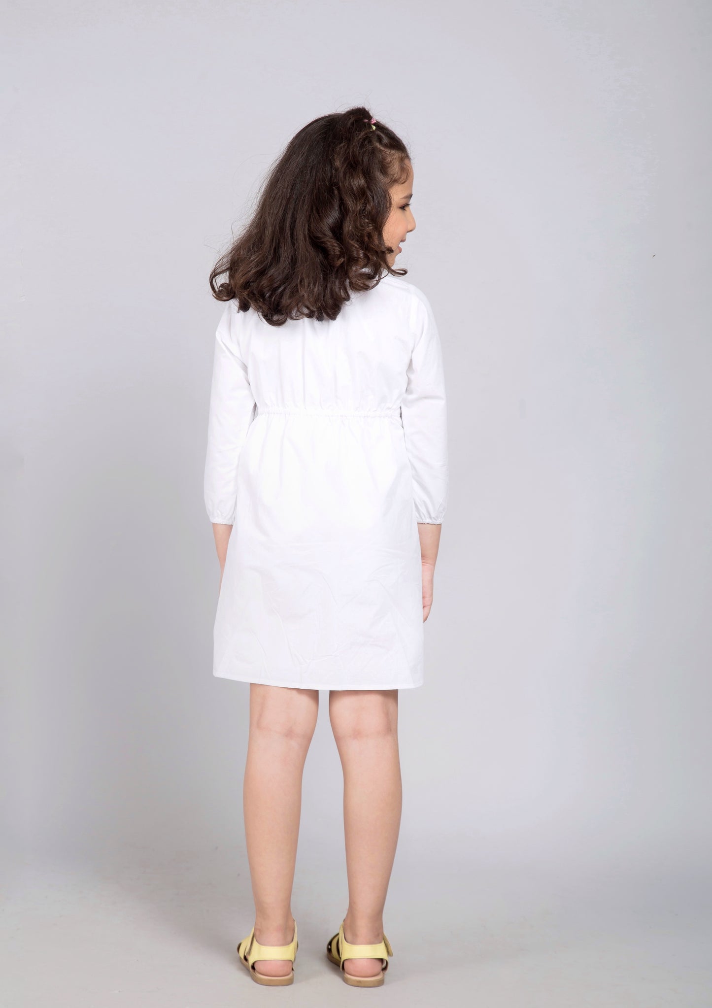 Hopper Dress White & Navy Girls