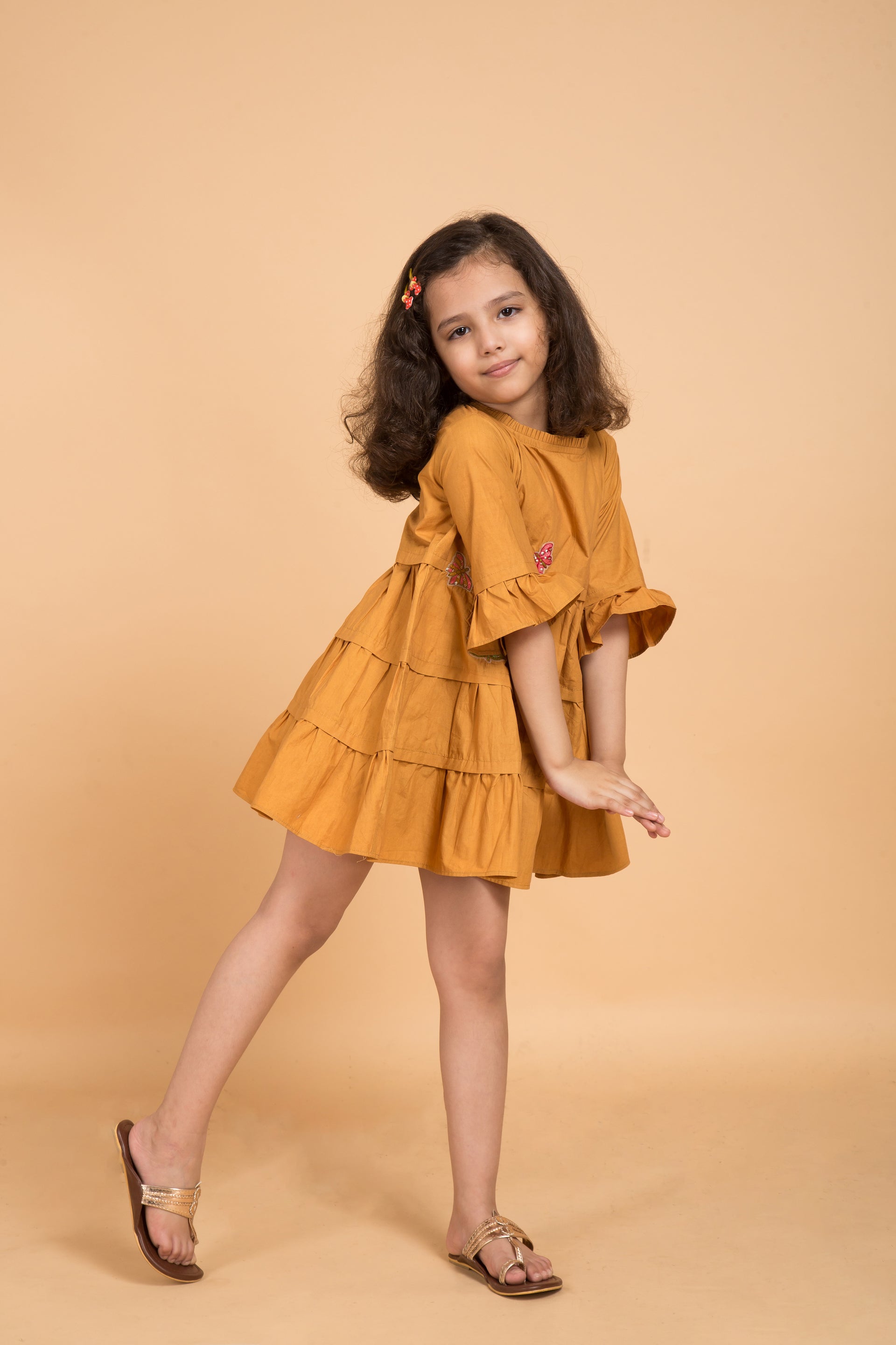 Bosco Dress Mustard Girls SHOPURAIB